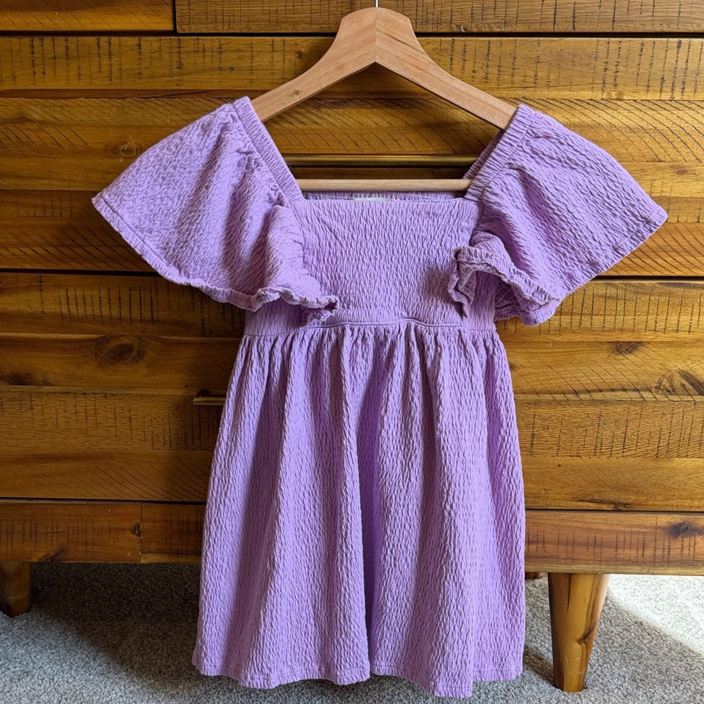 Tucker + Tate Girls' Lavender Smocked Flutter Sleeve Dress